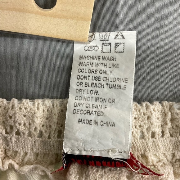 Vivid Collection Shorts Womens M‎ Crochet Boho Coquette Cotton Knit Lined Ivory - Picture 5 of 10